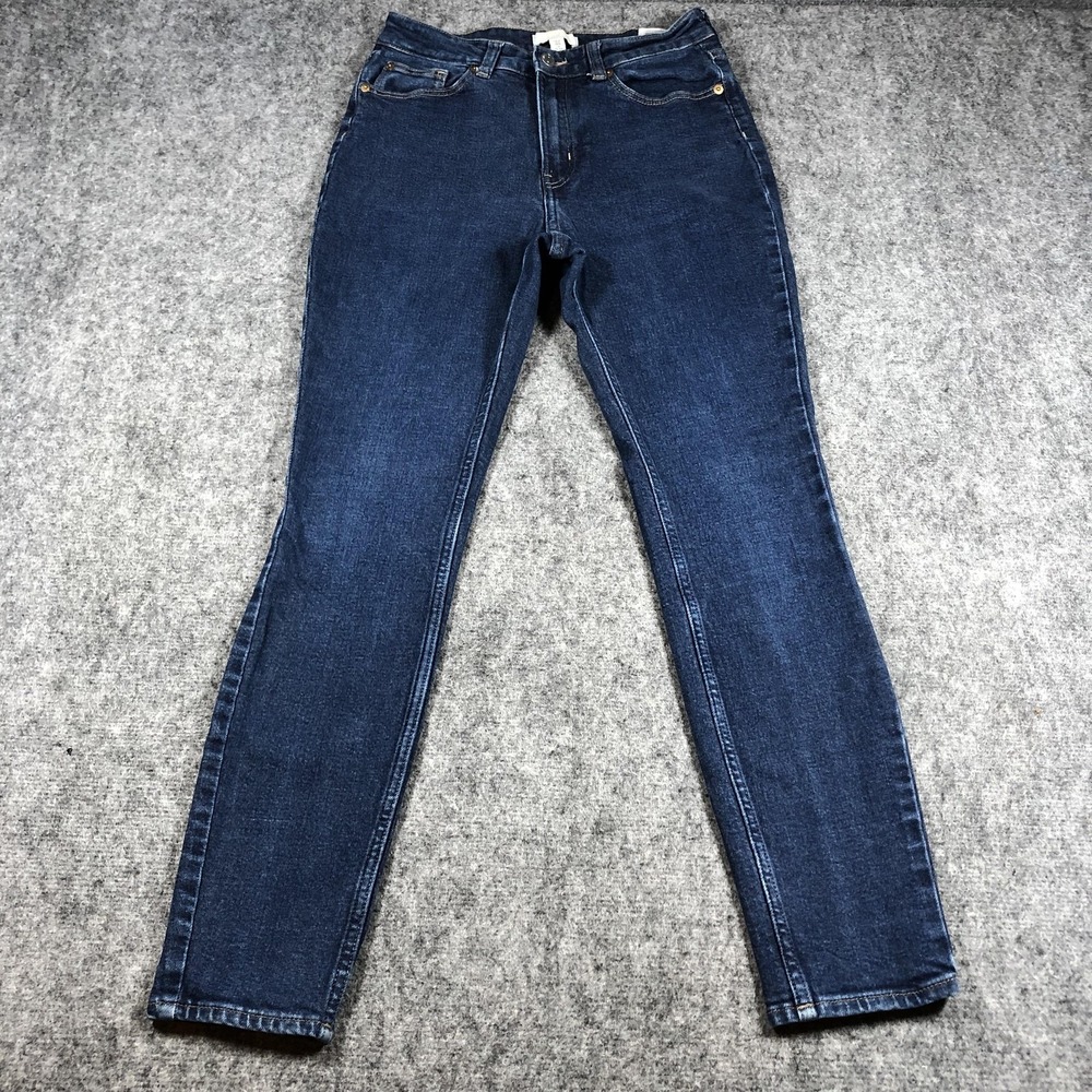 H&M Jeans Womens 8 Blue Medium Wash Skinny Denim Five Pocket Zipper Fly Classic